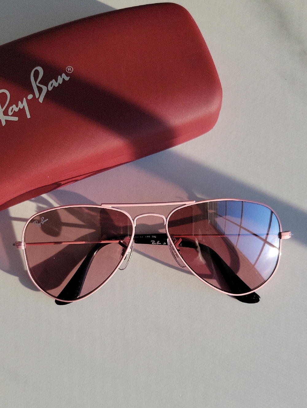 Ray-Ban Kid's Pink Metal Aviator Sunglasses